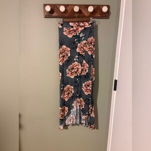 Charlotte Russe Maxi Skirt - teal blue and Pink XS